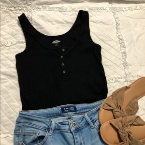Old Navy Ribbed Button Up Tank Top